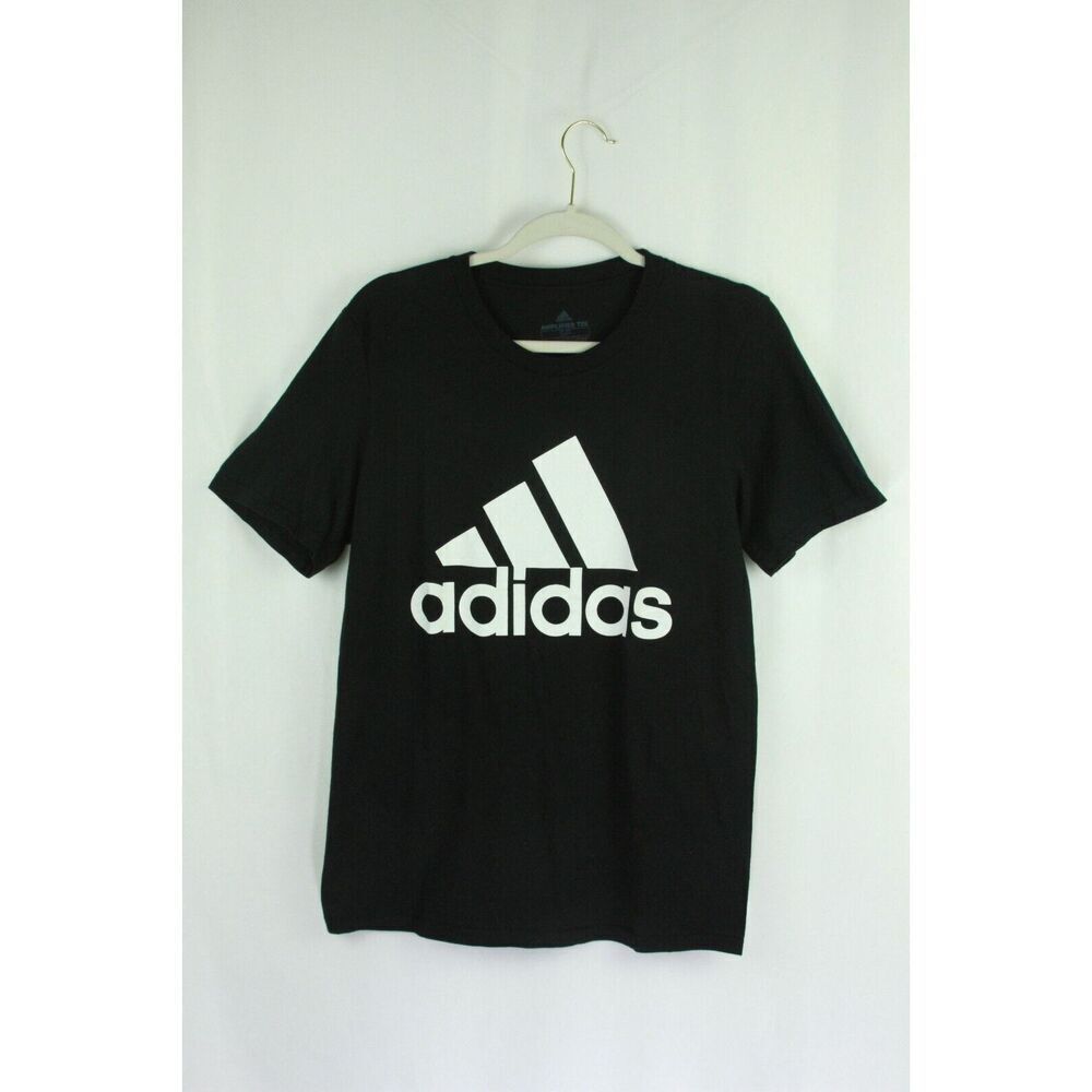 Adidas T-Shirt S Logo Black White Short Sleeve Womens Small